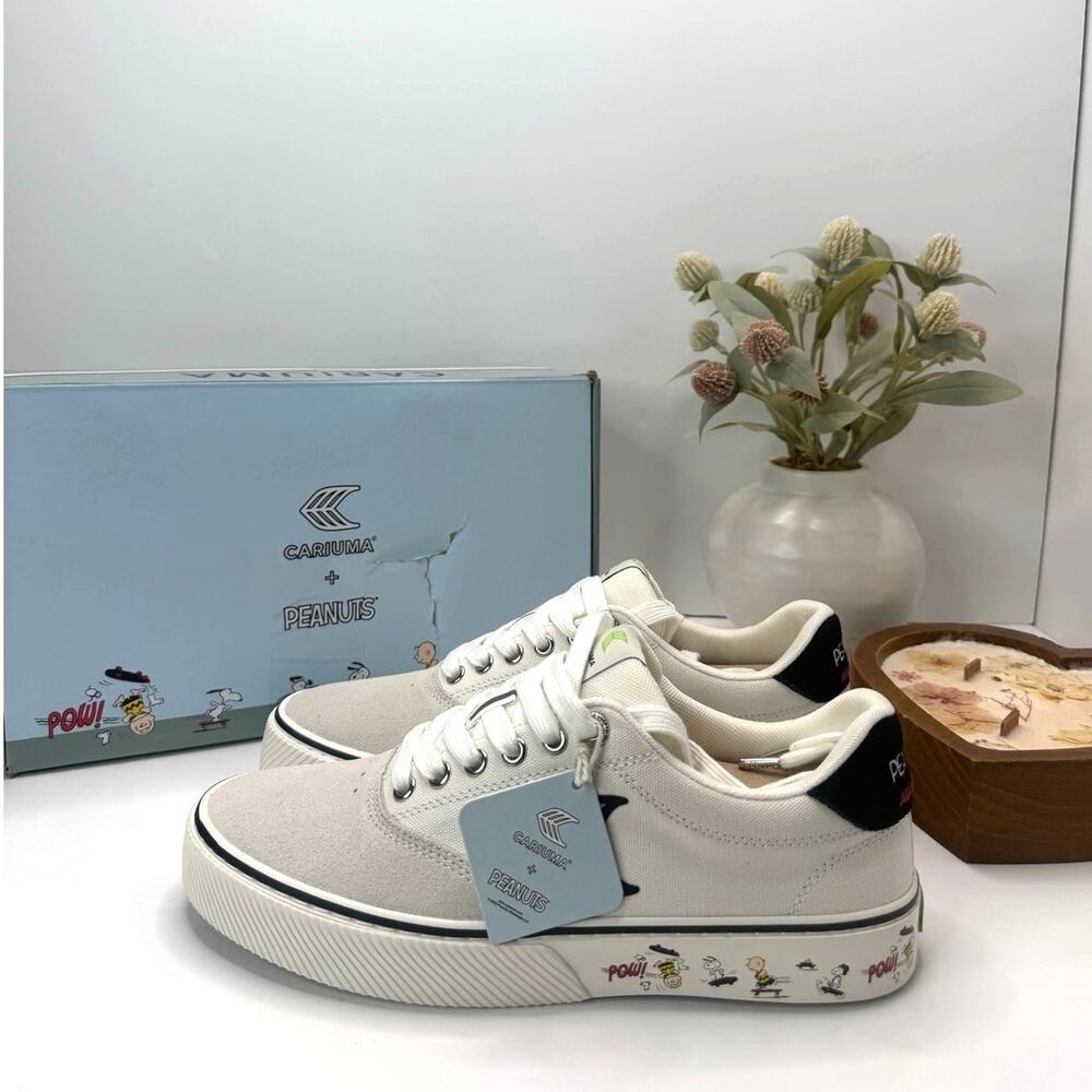 Cariuma Peanuts NAIOCA Pro Snoopy Skate Canvas Sneaker Off-White Women 9.5 NWB